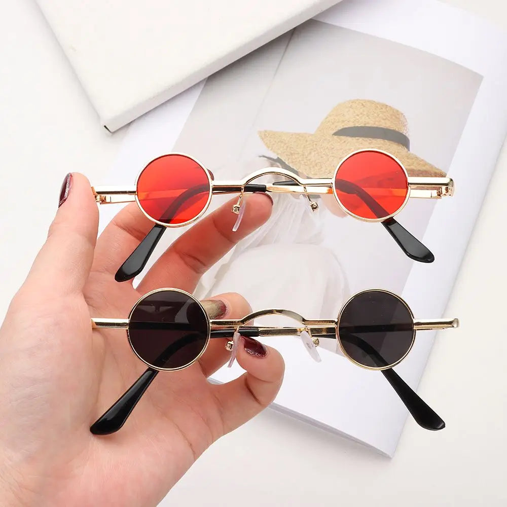 lunettes soleil unisexe rondes vintage or noir gris transparentes classiques punk anti reflet uv