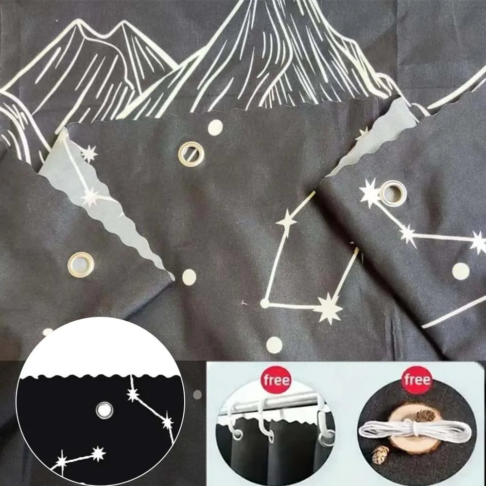 rideaux lit motif dessin animé occultants anti poussière étudiant lits superposés noir astronaute étoiles