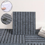 dalles moquette modulaires rayées gris marron rouge antidérapantes moderne minimaliste vinyle polyester