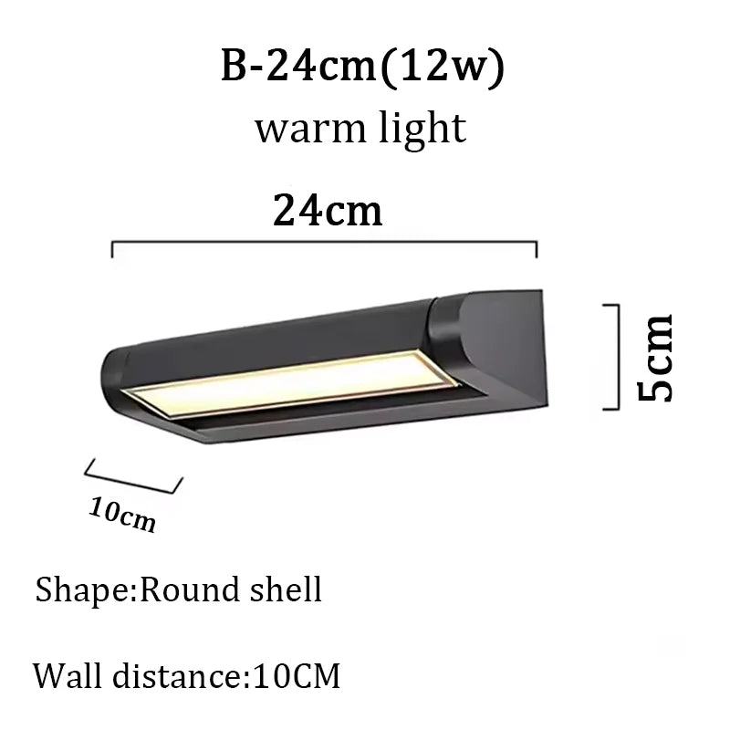 lampe murale extérieure led moderne réglable ip65 noir jaune chaud 2492000lm
