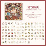 stickers vintage multicolores papier floral romantique 70x70mm ensemble scrapbooking décoration journaux