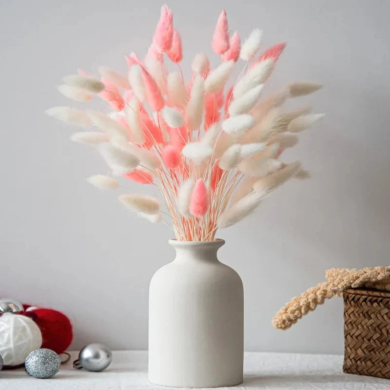 bouquet fleurs séchées naturel rustique vase verre coeur métal noir