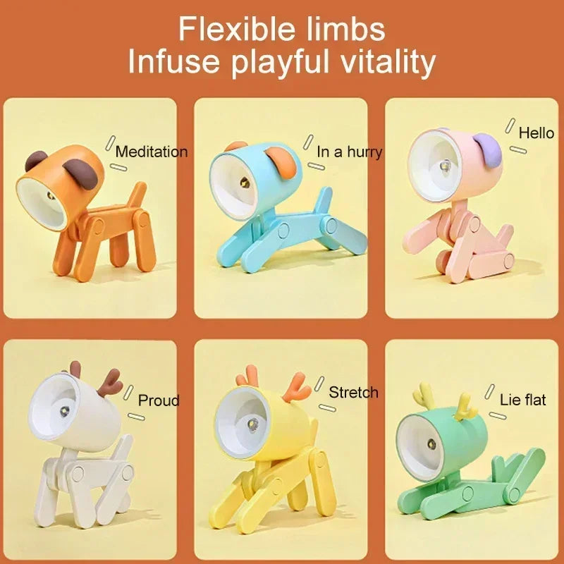 veilleuse table chien forme animaux modernes couleurs variées enfants chambre