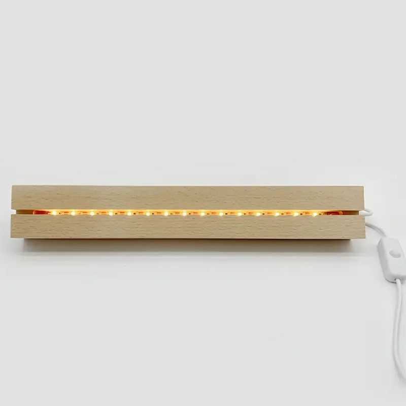 lampe led bois naturel moderne câble usb 300mm rouge jaune blancRGBOptimal