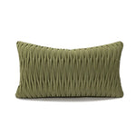 coussin vert olive rayures moderne décoration intérieure blanc motif géométrique noir plissé