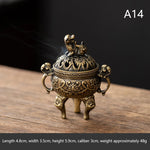 brûleur d'encens laiton bronze doré motif floral traditionnel méditation décoration maison