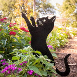 statues extérieures silhouettes chats noirs minimaliste tringle jardin