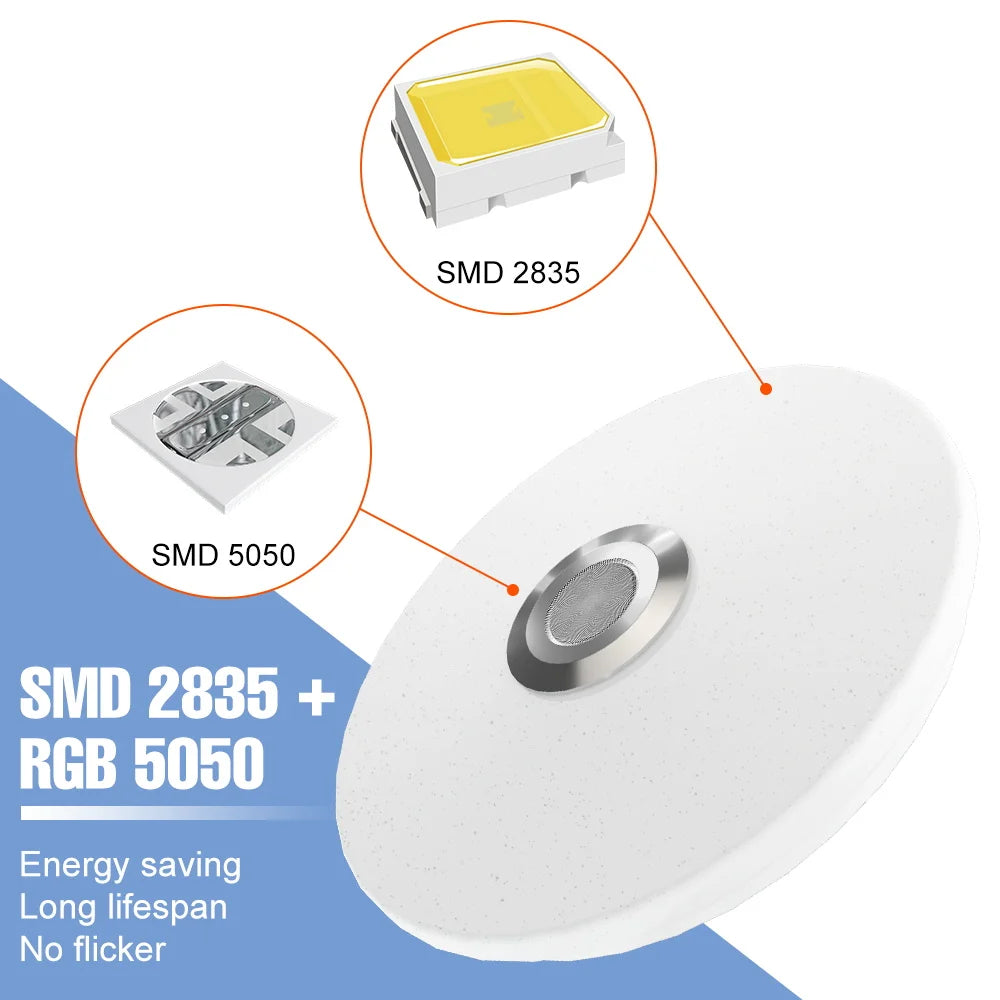 lampe intelligente rgb multicolore bluetooth application télécommande musique économie énergie durable sans clignotement moderne
