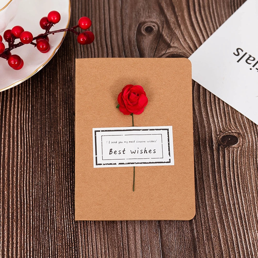 cartes voeux vintage enveloppes fleurs artificielles ruban jute anniversaire mariage noel retraite