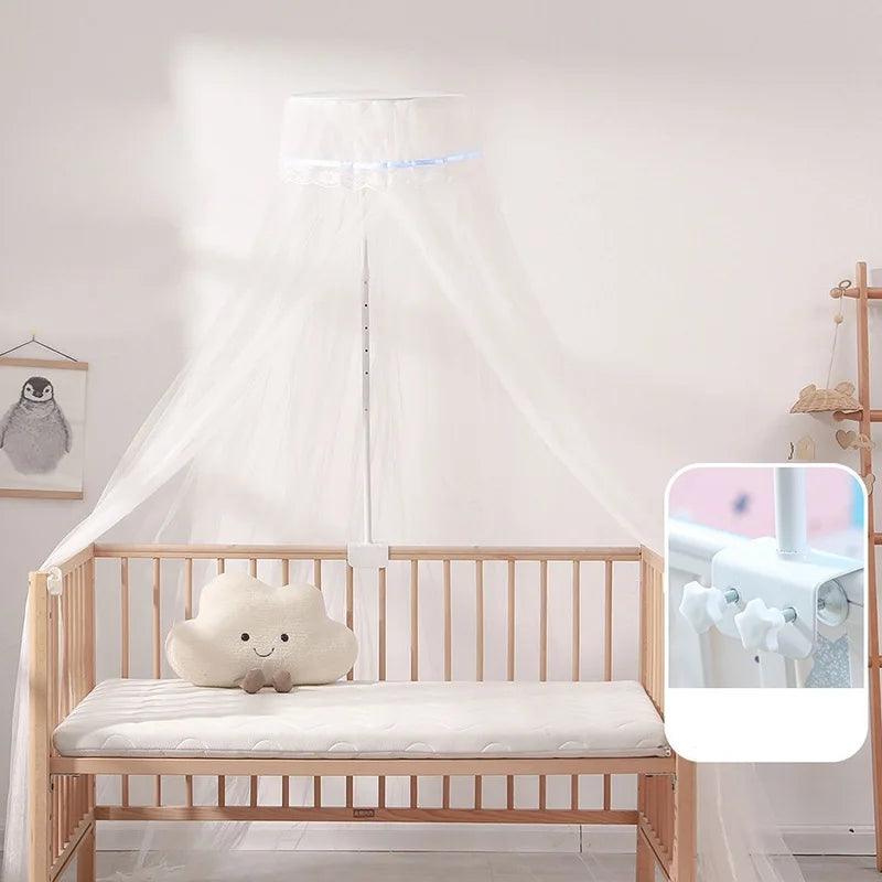 filet protection lit bébé blanc transparent clips géométrique anti moustiques