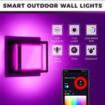lampe murale intelligente led rgbicw noir moderne controle vocale ip68 wifi 20w