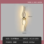 lampe murale moderne applique murale spirale abstraite noir lumière minimaliste fixée mur