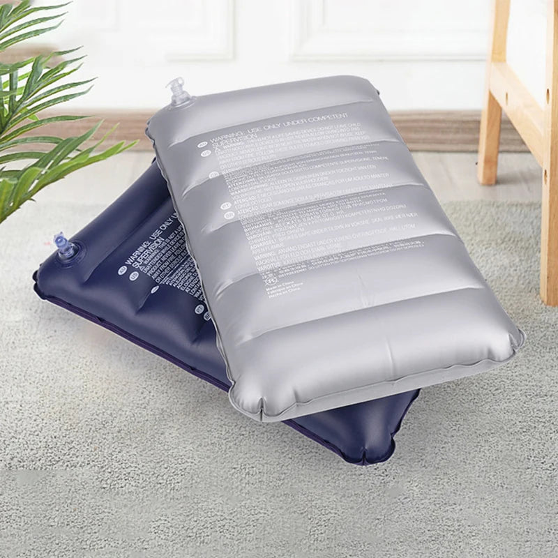 coussin gonflable gris bleu marine moderne valve camping voyage sommeil ultraléger