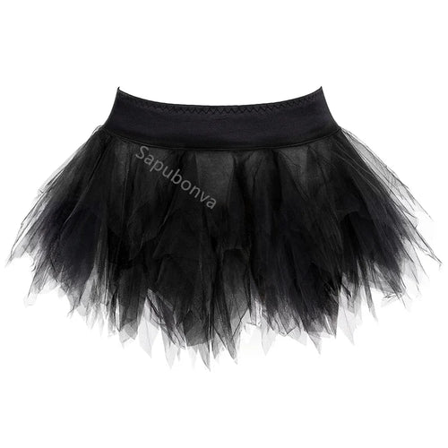 jupe tutu courte tulle bouffante femme sexy taille élastique noire