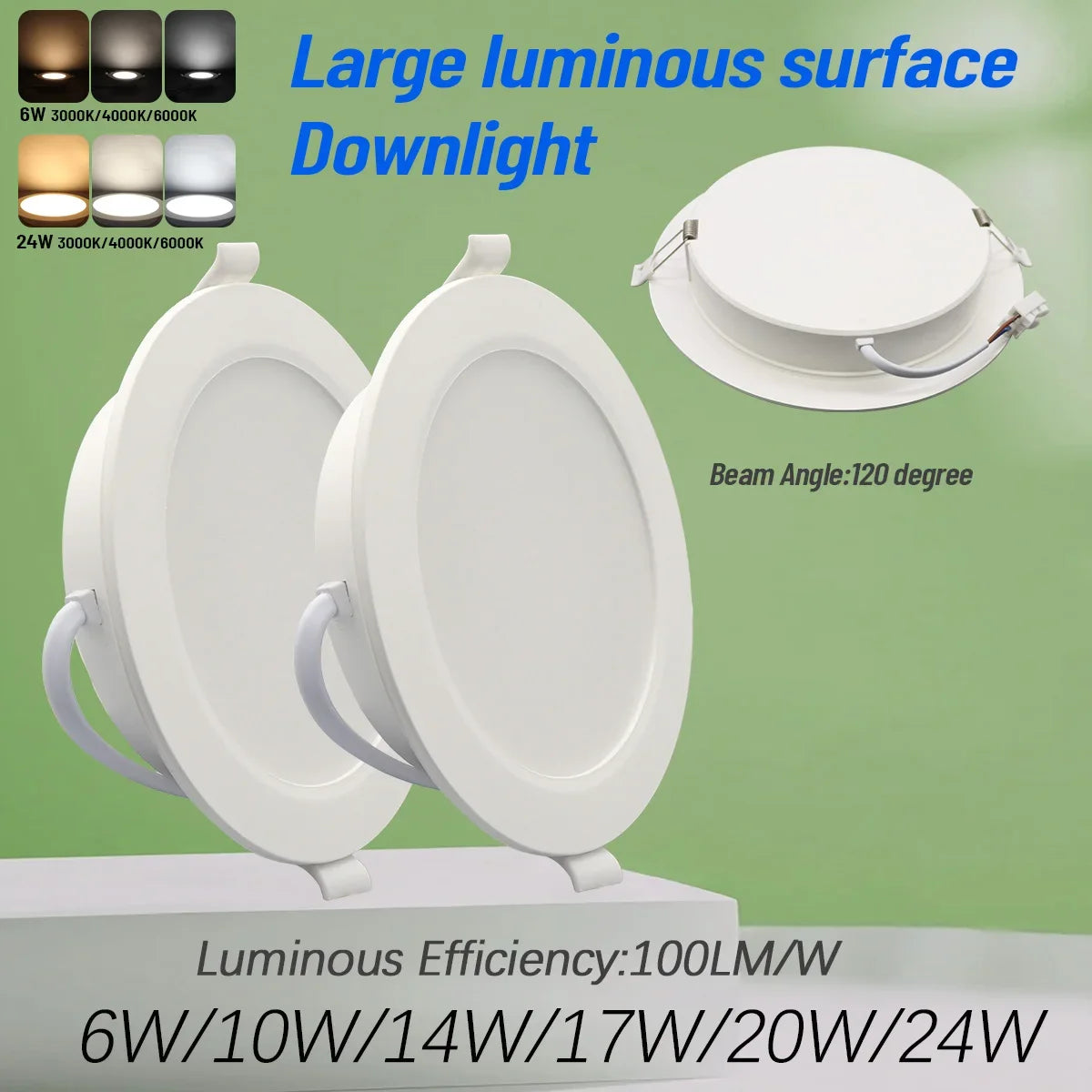 lampe led encastrable moderne 10w 14w 17w 20w 24w 6w blanc 4000k 3000k 6000k