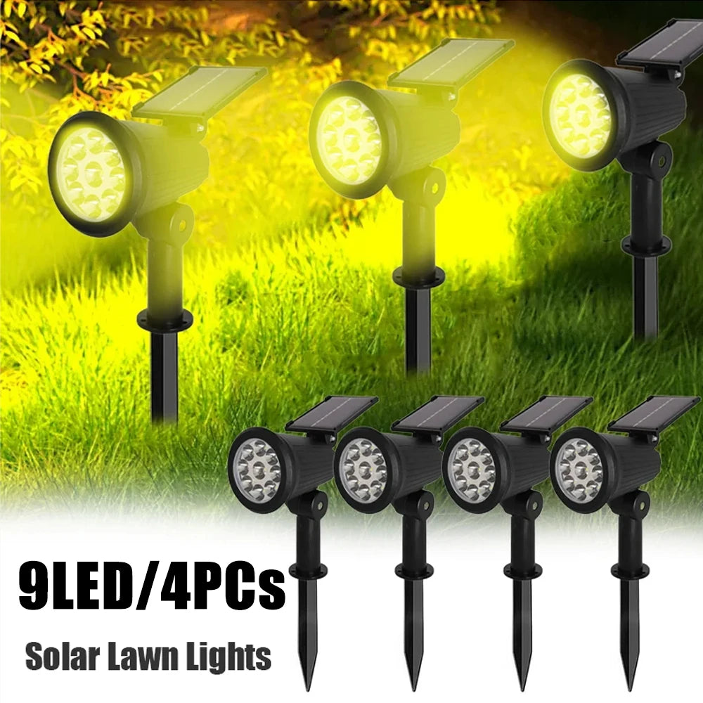 spots solaires ip65 étanches led réglables moderne jardin extérieur autonomes noir matériau abs