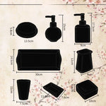 ensemble produits salle bain céramique blanc floral tasses porte savon distributeur savon porte brosse