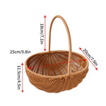paniers osier tressés marron clair traditionnels réutilisables poignées inclusées fleurs