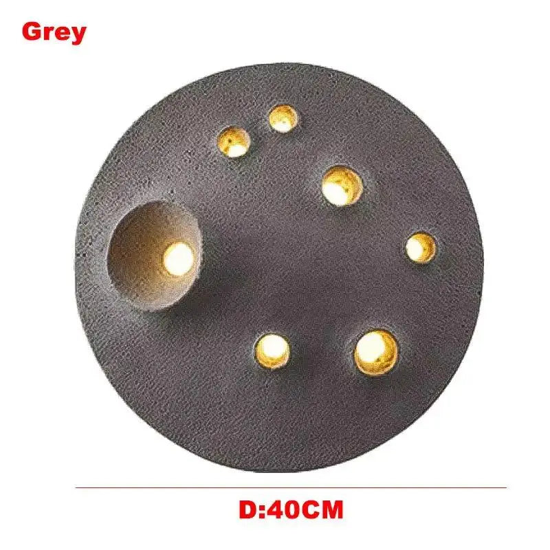 applique murale moderne led gris foncé texture pierre hydrofuge bouton poussoir autonome