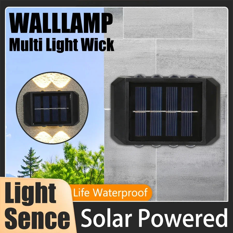 lumière solaire murale led blanc chaud blanc froid moderne minimalisteextérieur jardin