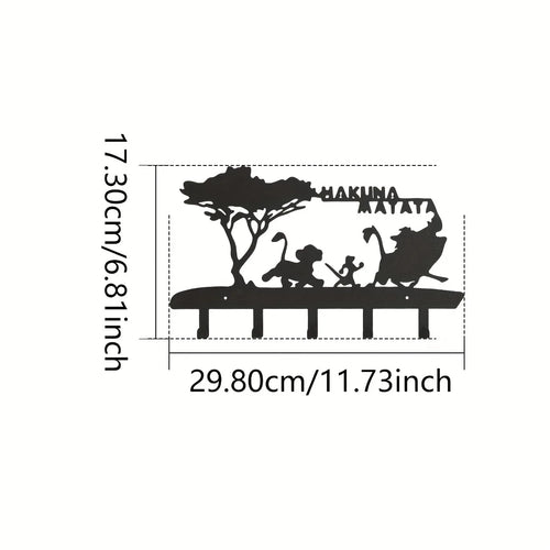 porte manteaux mural arbre lion hakuna matata bois decoratif animal rustique disney