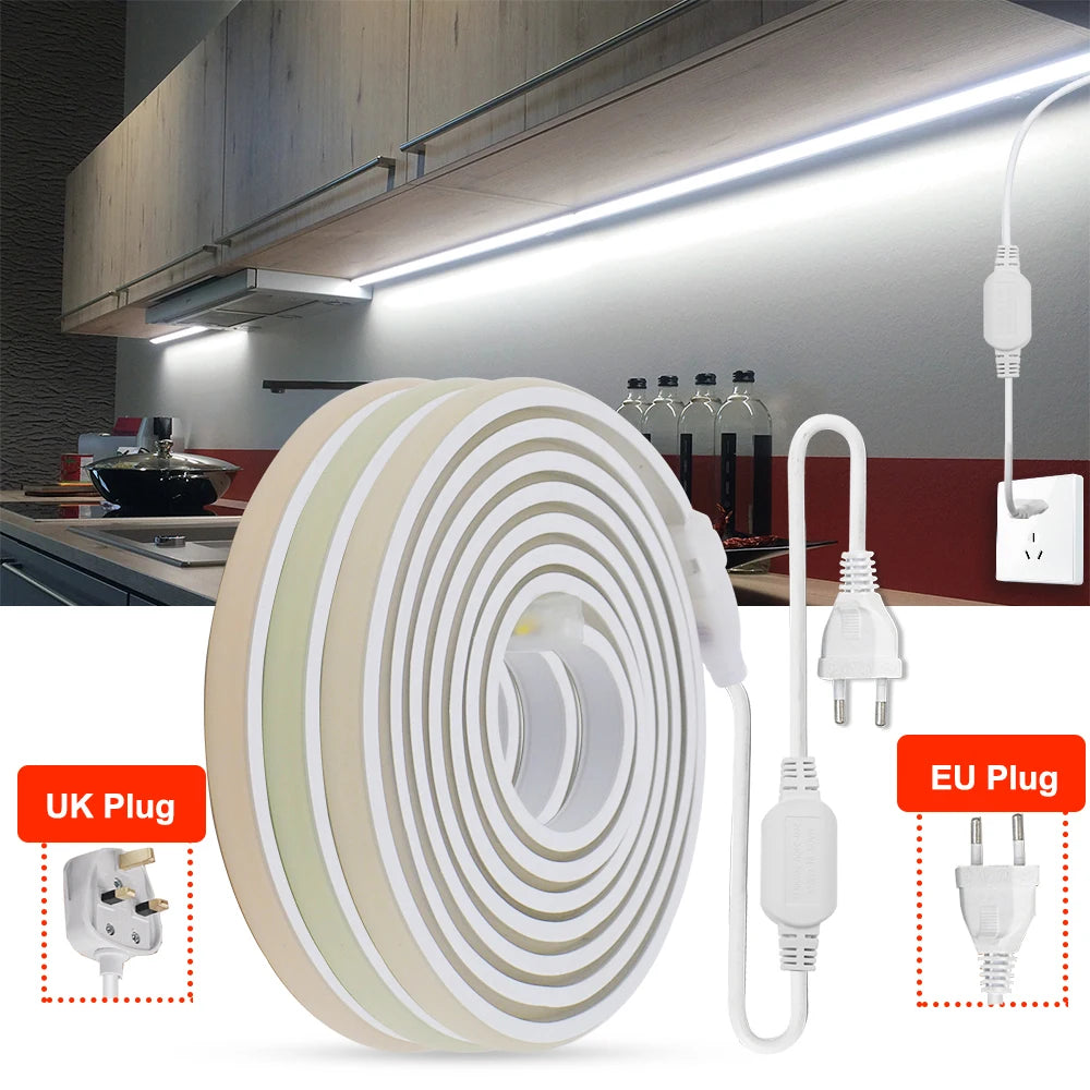 Bande LED flexible enroulée montrant sa flexibilité