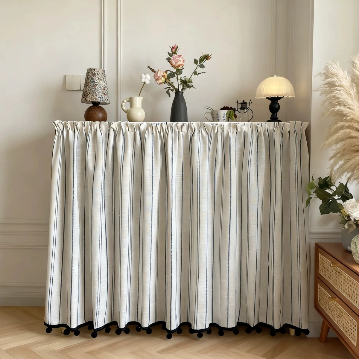 rideau polyester rayé horizontal classique opacité fenêtre maison