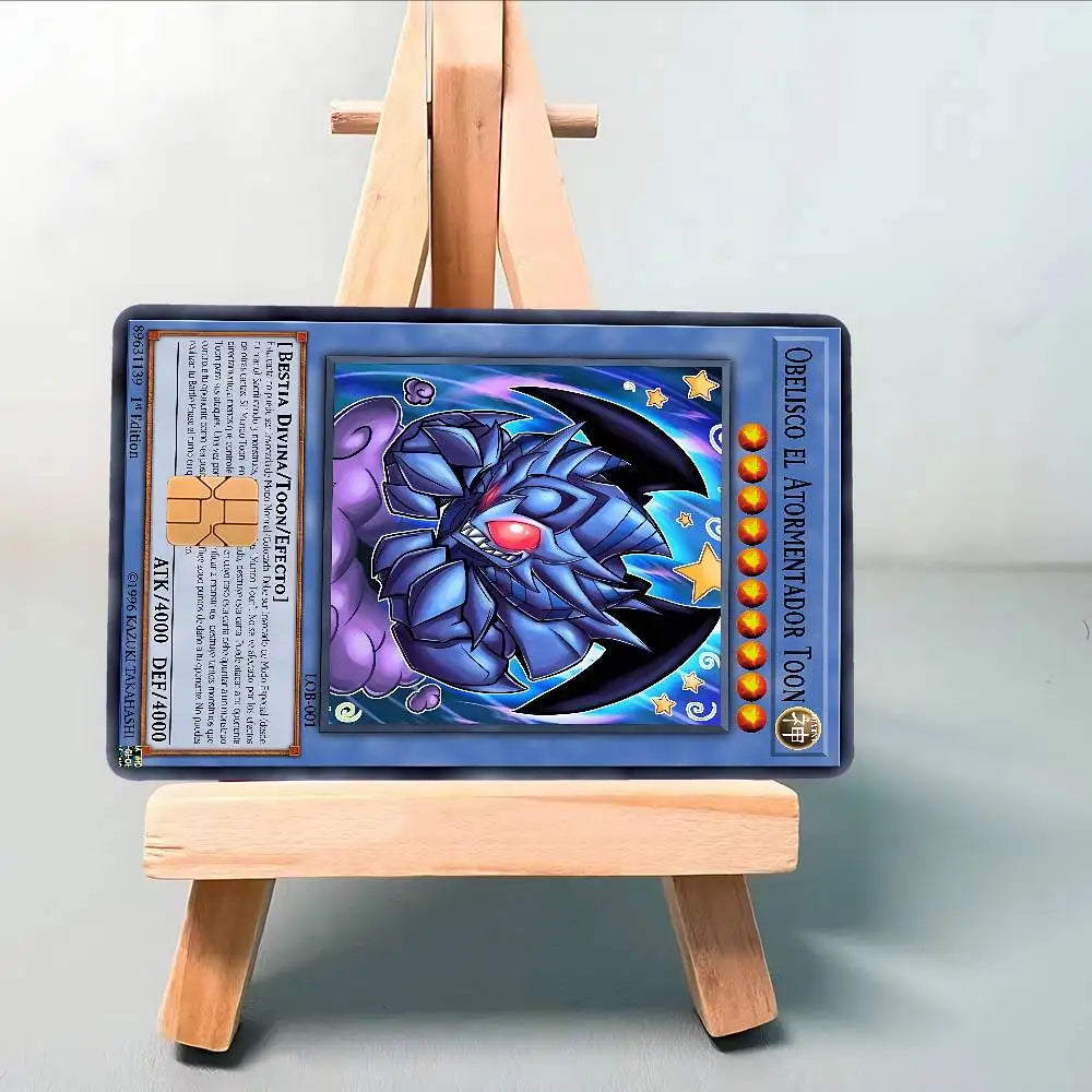cartes jeu yu gi oh monster stickers adhésifs waterproof credit debit carte violet vert