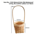 panier tressé marron clair poignée utilisation multiple réutilisable traditionnel maison fleurs rangement