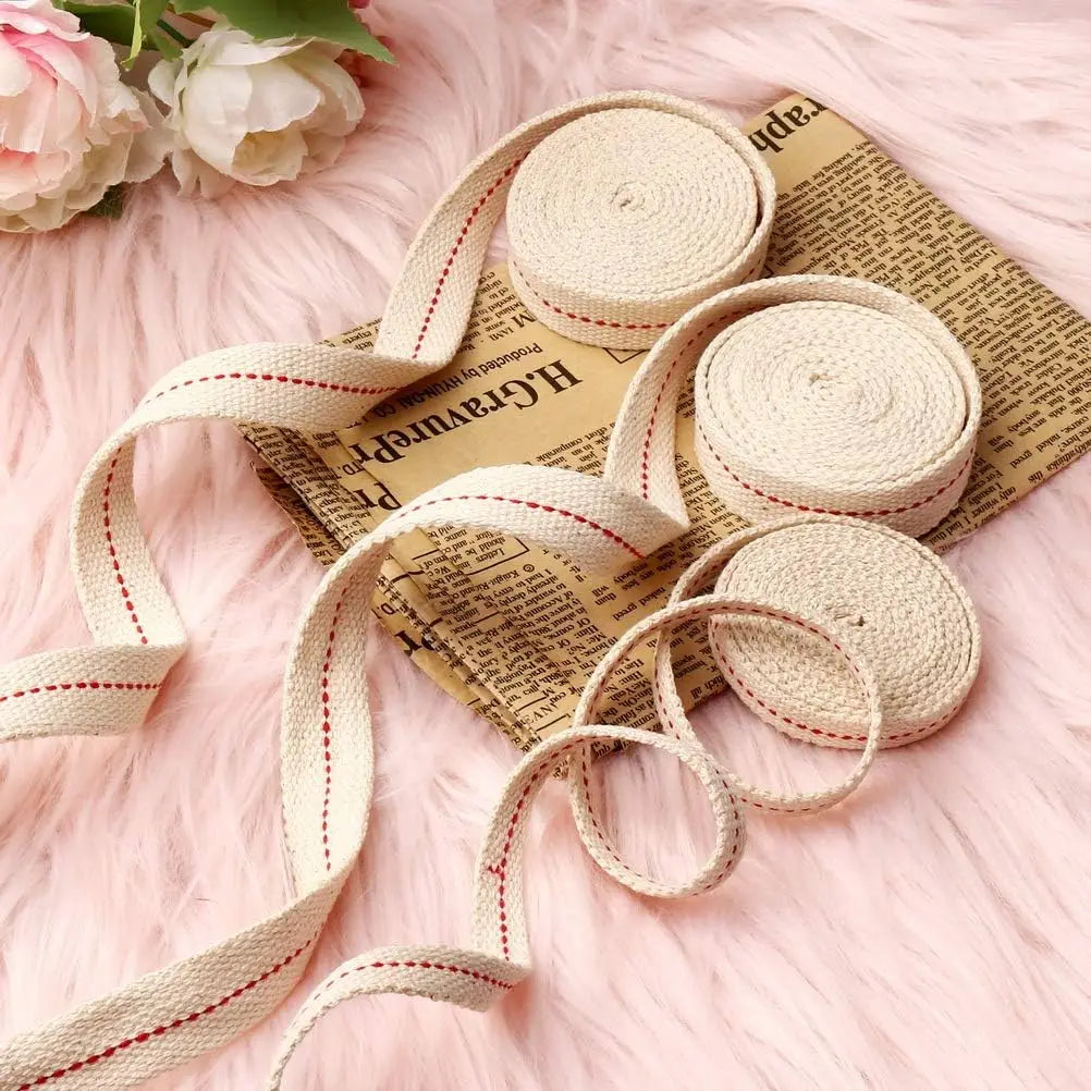 ruban tissé coton beige clair 1cm 1.3cm 1.5cm 2cm 1m 10m rustique artisanal