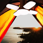 lampe camping rechargeable usb noire blanche crochet métallique bouton rouge moderne pratique
