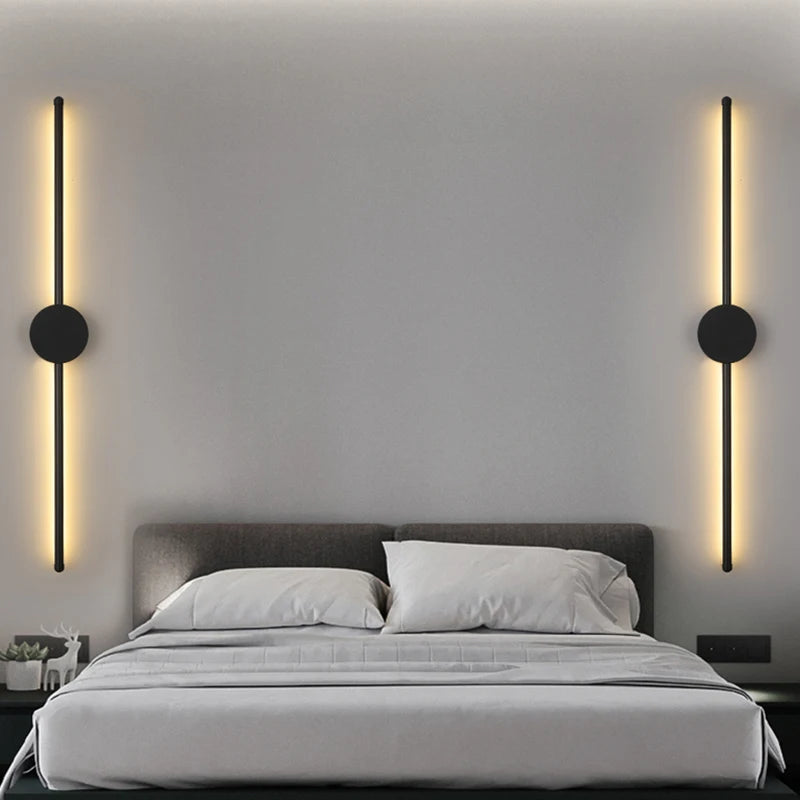 appliques murales modernes led noir minimaliste éclairage chambre salon entrée étude cuisine