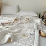 couette d'été coton 100 tissée rayures moderne blanche jacquard respirante été adultes maison