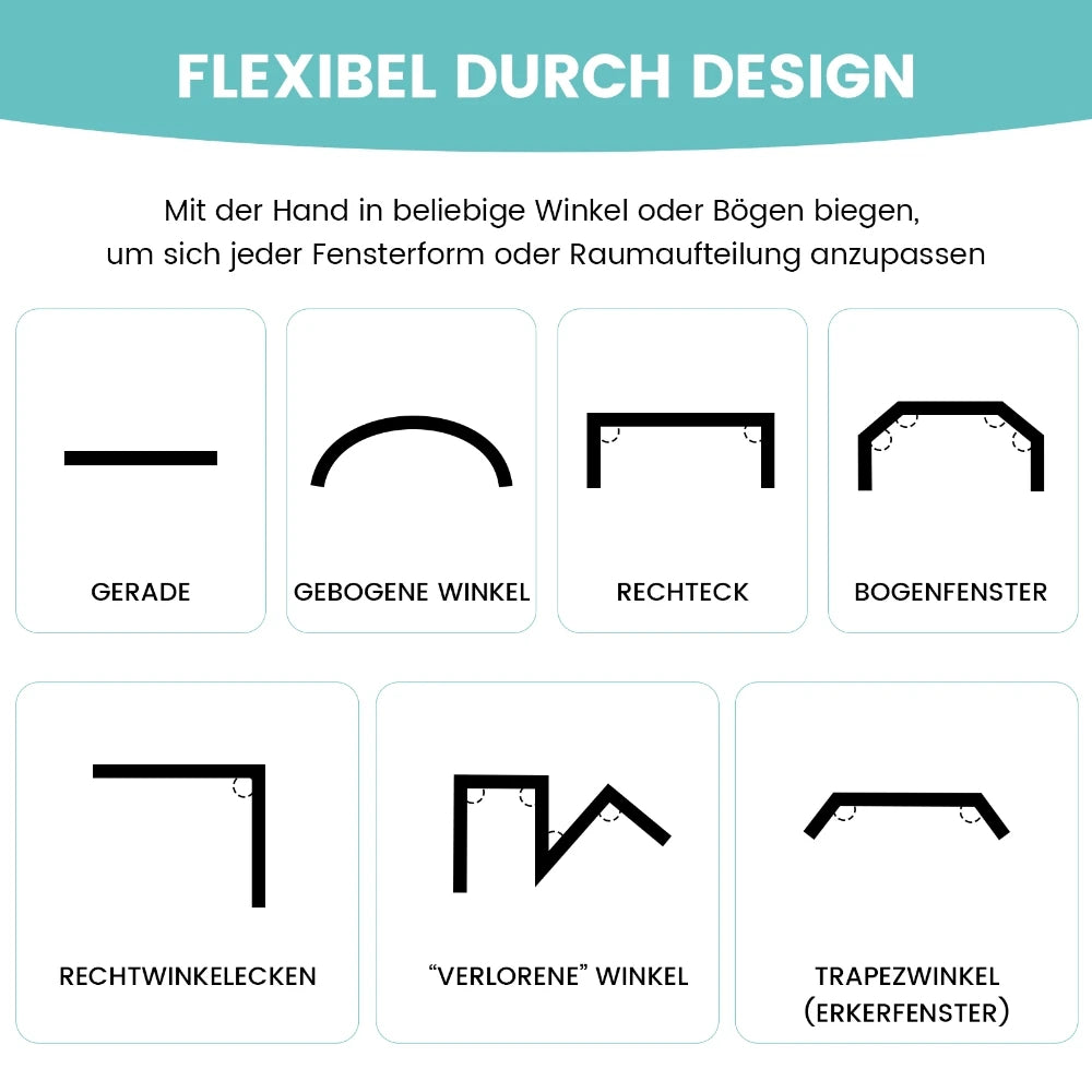 rideau barre pvc blanc moderne clips 5m pliable découpable latéral