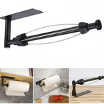 porte serviettes cuisine noir métal moderne vis fixation organisateur