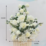 arche décorative moderne fleurs artificielles blanches feuillage vert extérieur mariage anniversaire baby shower