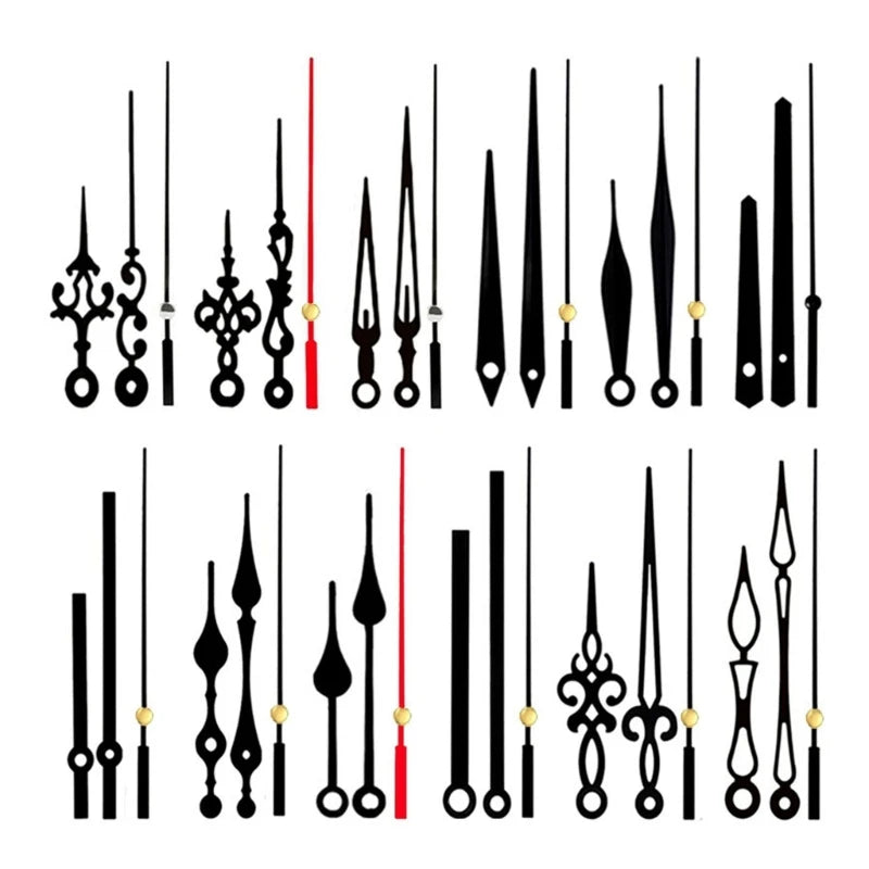 aiguilles montre réparations horlogerie classique or noir élégantes différentes formes motifs décoratifs fixations mouvement