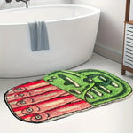 tapis créatif pop art poissons rayures horizontales rouge vert bleu blanc adultes extérieur imperméable