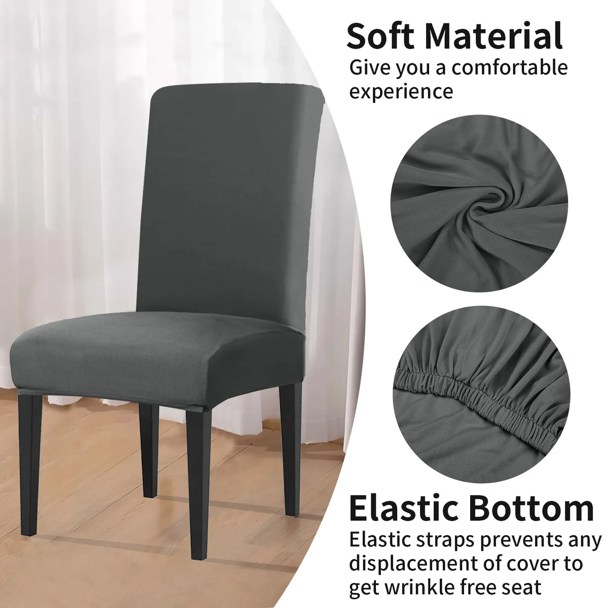 housses chaise gris uni adhésives modernes banquet mariage 4pc 8pc