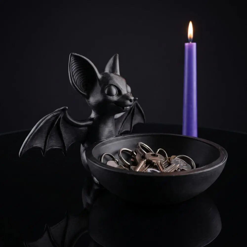 support bijoux noir chauve souris sculpté moderne rangement articulé ornement décoration Halloween