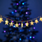 guirlande lumineuse étoiles dorées blanc multicolore noël extérieur mariage chambre