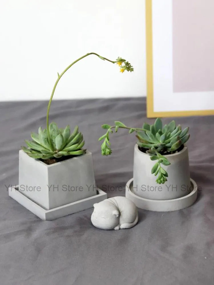 moule silicone pot plante carré rond reutilisable moderne gris mat opacité