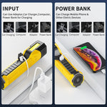 lampe poche rechargeable led jaune puissance 10w lumiere 350m lumens abs nocturne portative
