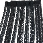 ruban dentelle noir motifs floraux classique 5mètres coton polyester soluble eau