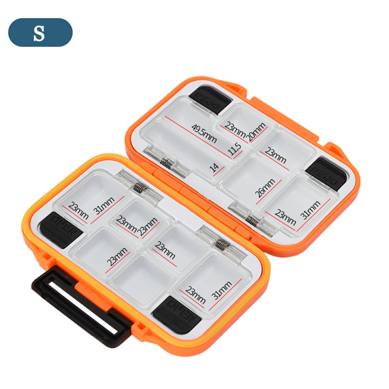 boîte rangement pêche hameçons leurre accessoires carpe pratique orange noir vert