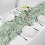 nappes décoratives table vert olive beige blanc plissées effet texturé rustiqueétalementsemi transparentDecorationChampêtre