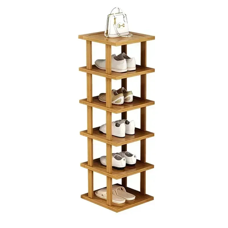 étagère chaussures bois naturel moderne étages rangement porte maison