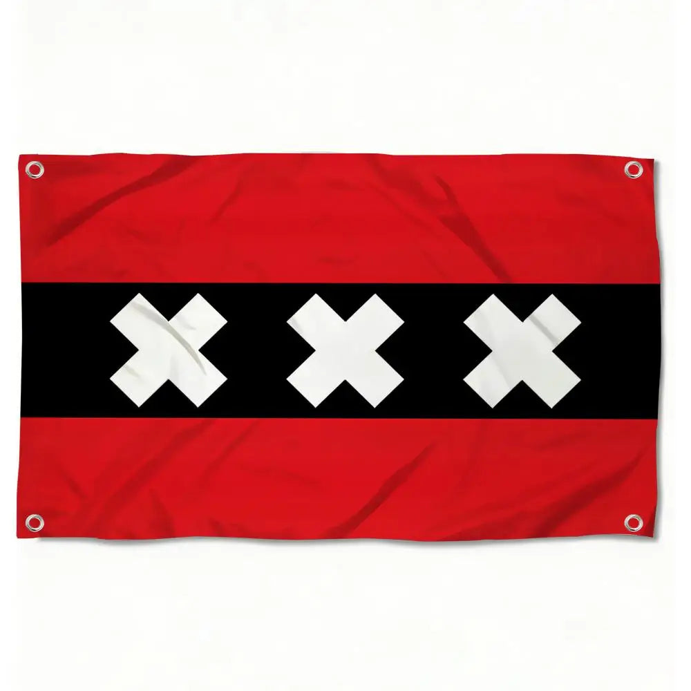 drapeau néerlandais amsterdam rouge noir blanc moderne géométrique métalliques intérieur extérieur 120x80cm 150x100cm