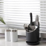 support rangement moderne blanc gris couverts cuisine conteneur plastique imperméable compartiments concaves fourchettes cuillères