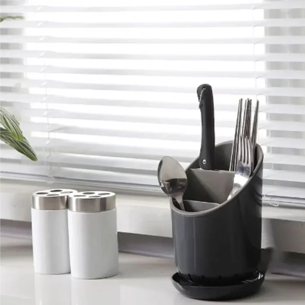 support rangement moderne blanc gris couverts cuisine conteneur plastique imperméable compartiments concaves fourchettes cuillères